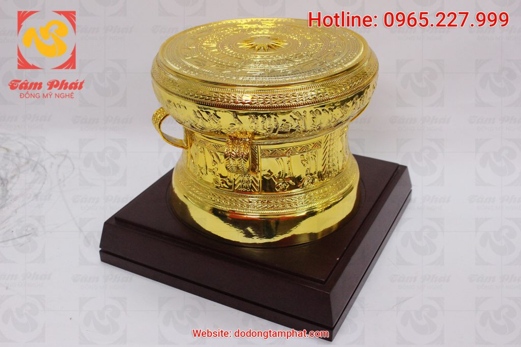 mặt nghiêng trống đồng mạ vàng đường kính 20 cm