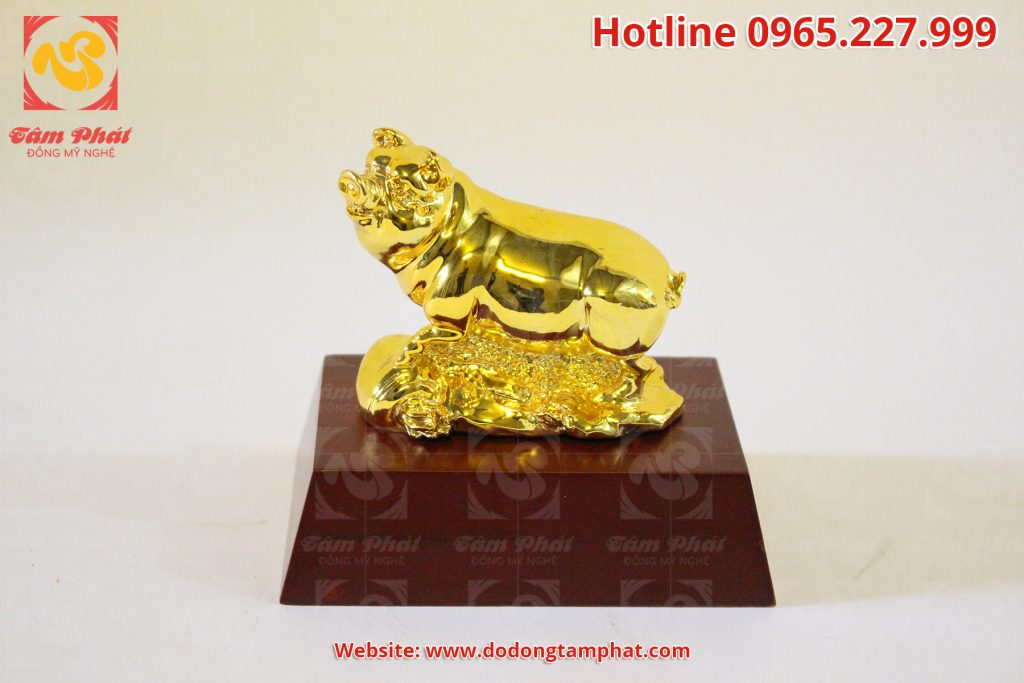 Tượng Lợn mạ vàng 24k-Tượng heo phong thủy