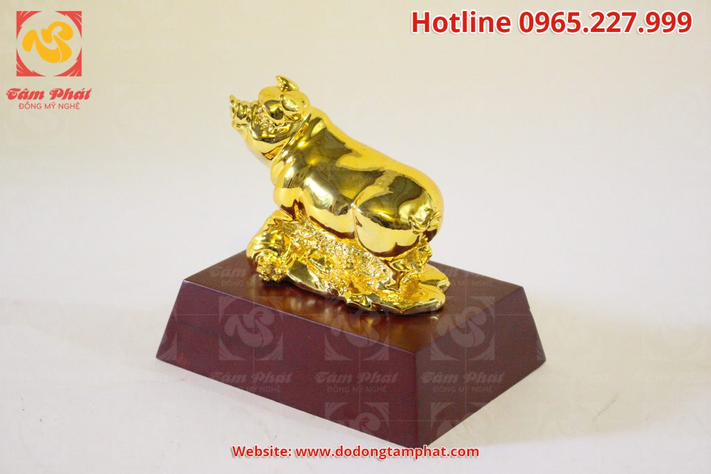 Tượng Lợn mạ vàng 24k-Tượng heo phong thủy