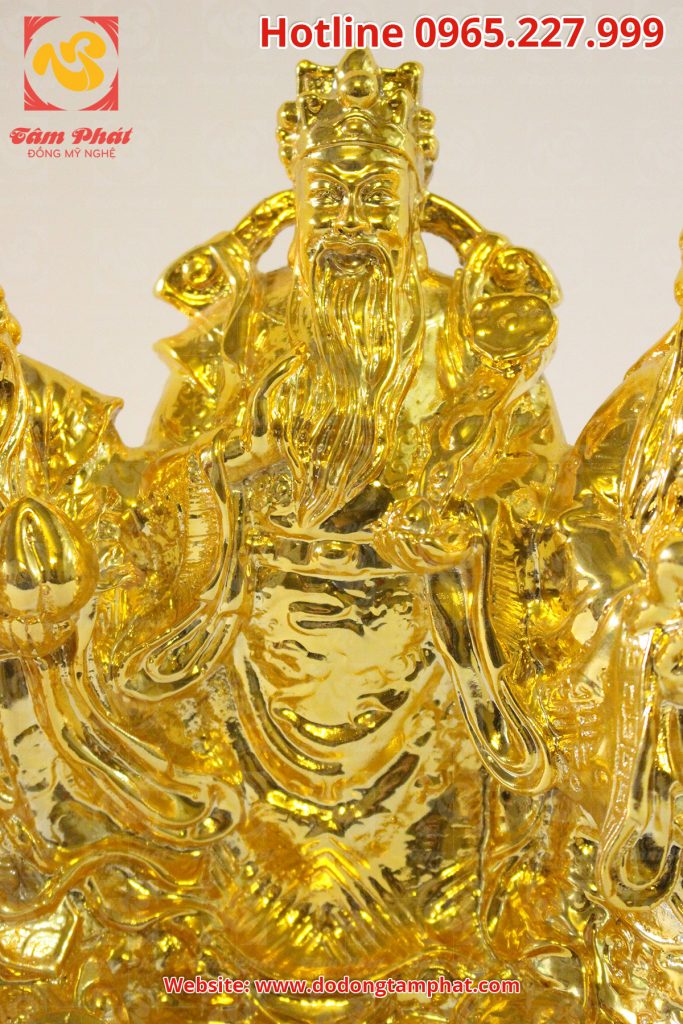 tượng Phúc Lộc Thọ mạ vàng 24k - Ba ông tam đa 