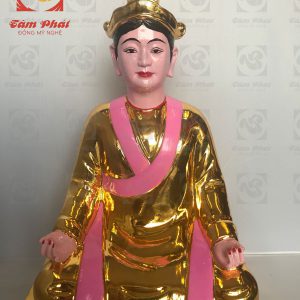 Tượng đồng cô Chín sau khi mạ vàng hoàn thiện