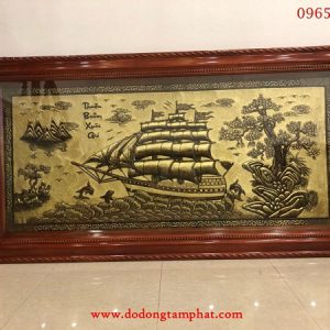 Tranh đồng phong thủy Thuận Buồm Xuôi Gió 2m30 x 1m2