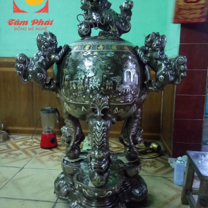 Đỉnh quả bóng khảm ngũ sắc 11 chữ vàng