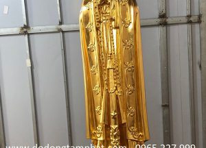 Tượng mẹ Maria đứng bằng đồng mạ vàng