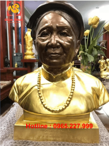 Tượng truyền thần bằng đồng mạ vàng 24k - dát vàng 9999