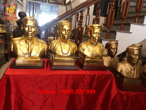 Tượng truyền thần bằng đồng mạ vàng 24k - dát vàng 9999