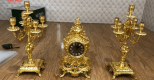 Nhận dát vàng – Thếp vàng đồ Cổ điển châu Âu – Đồng hồ và đôi chân đèn dát vàng 9999.!