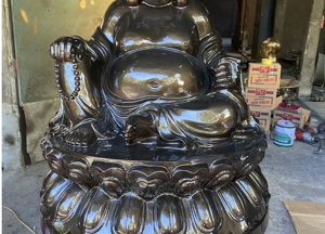 Tượng Phật Di Lặc bằng đồng cao 60cm nặng 70kg hun giả cổ